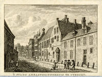 35151 Gezicht in de Agnietenstraat te Utrecht uit het westen met rechts de Fundatie van Renswoude en het ...